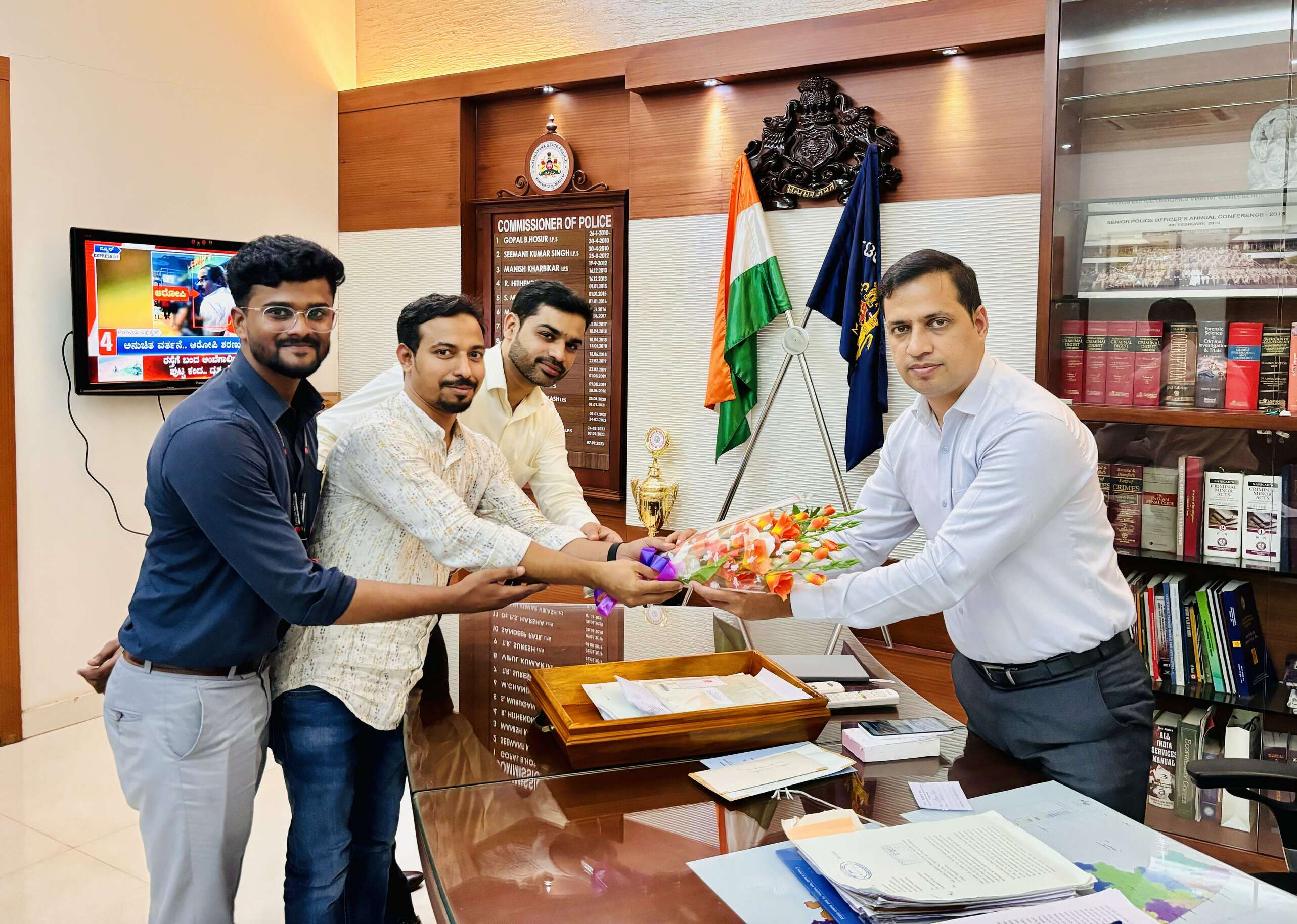 EyeQ Dot Net Founders meeting with Mangalore Commissioner ANUPAM AGRAWAL IPS